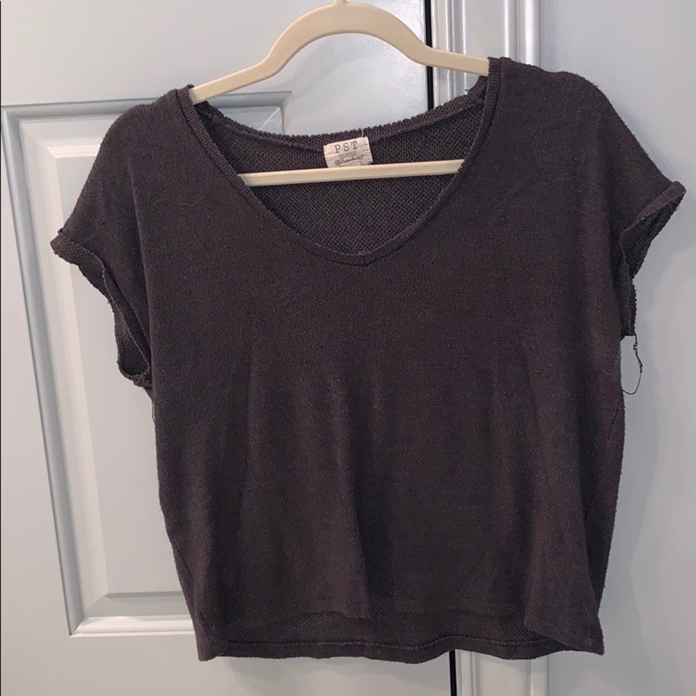 Grey Flowy Top